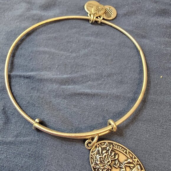 Alex and Ani Honeysuckle Sister Charm Bangle - Rafaelian Silver - Picture 3 of 4